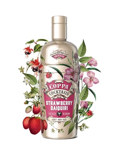 COPPA COCKTAILS - Strawberry Daiquiri 700 ml, Cóctel Afrutado, con Ron de Primera Calidad, Zumo de Lima y Fresas Frescas, Sabor Dulce, Ácido y a Fresa, Color Rojo Opaco, 10% Vol. Alcohol