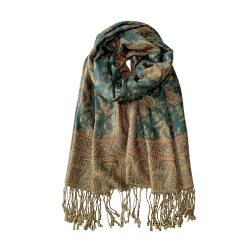 Pashmina Scarf for Women Shawls and Wraps Reversible Paisley Vintage Jacquard Soft Silky Rave Scarves Men