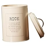 DECOMELODY Airtight Vintage Reisbehälter mit Dichtung und Großem Fassungsvermögen Aufbewahrungsküchen Organizer mit Messlöffel für Getreide und Mehl