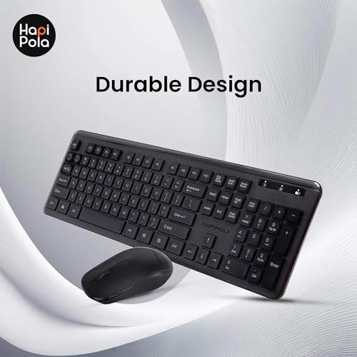 Image of HAPIPOLA Combo 1 MASTERLINE Wireless CHICKLET Keyboard and Mouse Set | 2.4 Ghz Plug-and-Play Simplicity Slim Keystrokes Full Size Silent Mouse and Keyboard