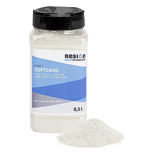 SoftSand Antirutschbeschichtung Gummipartikel - Weiß - 0,5L - Gummisand ideal als rutschfeste Beschichtung bei Booten und Pool - Feines Körnung - zum Vermischen mit Farbe - Coating
