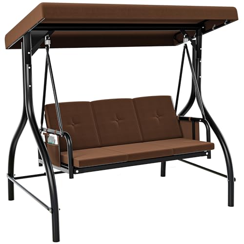 YITAHOME 3-Sitzer Hollywoodschaukel, Gartenschaukel mit Liegefunktion...