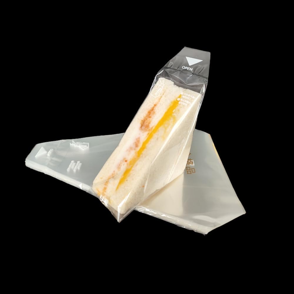 Plastic Sandwich Bags Packaging Container, Clear Triangle Bakery Wrappers for Sandwiches,Easy to Tear (100 Pack)