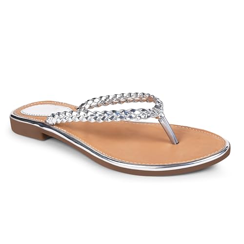 Image of JM LOOKS Women's Casual All Day Flat Slippers Comfortable Sole, Stylish Design, Ideal for Women & Girls