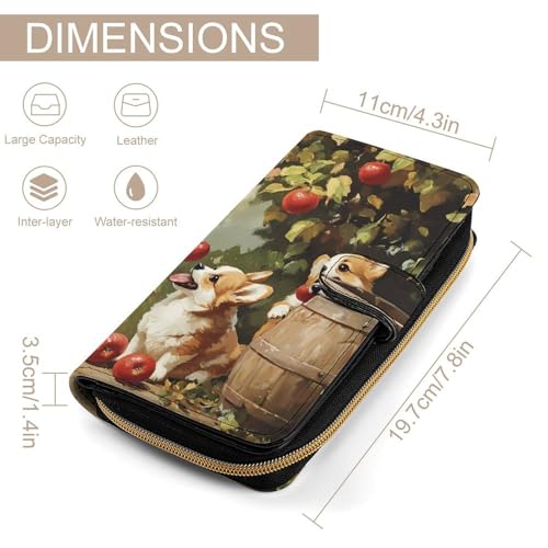 Corgis Dog Under The Tree Long Wallet for Women Men Purses Coin Pouch Credit Card Holder Organizer2