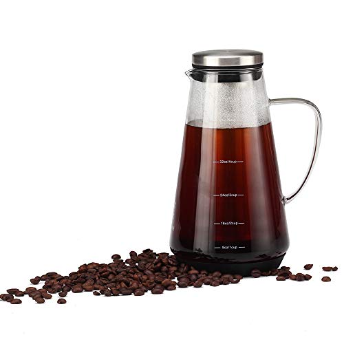 Magicafé Cold Brew Coffee Maker - Tea Infuser With Spout Tight Iced Brewing Glass Carafe 40Oz #TOP6