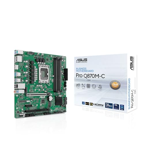 Image of ASUS Pro Q870M-C-CSM Micro-ATX mATX Q870 Business Motherboard with Intel Core Ultra Processors (Series 2) & Intel vPro Support and Enhanced Security, Reliability and Manageability
