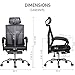 Hbada Ergonomic Office Chair High Back Desk Chair Recliner Chair with Lumbar Support Height Adjustable Seat, Headrest- Breathable Mesh Back Soft Foam Seat Cushion with Footrest, Black