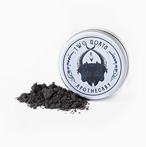 Travel Dry Shampoo Powder | Eco Friendly, All Natural Root Touch Up, Vegan Ingredients | Hair Powder Volumizer | For Black and Dark Brown Hair. (Ravn) Two Goats Apothecary