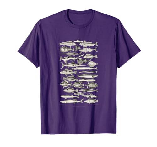 Ichthyology Fishes History Earth And Nature Sea Antique Art T-Shirt