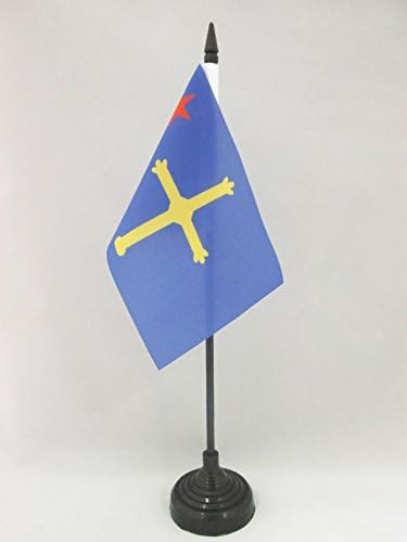AZ FLAG Bandiera Da Tavolo Provincia D'Angiò - 21x14 Cm, Piccola Bandierina Con Asta E Base In Plastica Nera, Regno Di Francia - 4