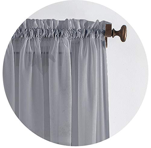 Megachest - Cortina superior de gasa tejida con ojales, 2 paneles con alzapaños (28 colores) Cover