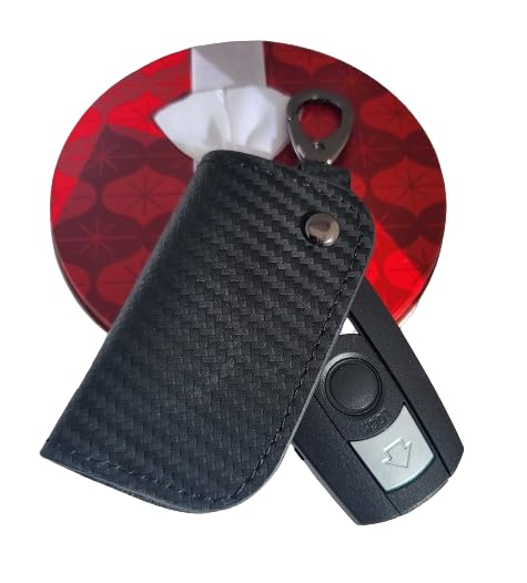 StyleC Remote Key Cover Compatible with BMW 1 3 5 SERIES X1 X3 X5 X6 E60 E90 E70 Z4 TPU Case Key Fob Keyless Remote Control Smart A (Black Leather)