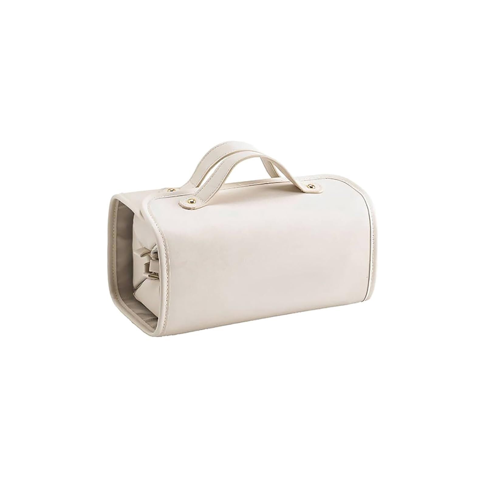 RUVOO Portátil para Viaje Bolsas Bolsa De Maquillaje De Viaje Bolsa De Almacenamiento De Cosméticos Portátil con Compartimentos Y Asa Organizador Maquillaje(White)