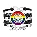 DIYthinker Matasellos de LGBT Arcoiris de Amor Pulsera de Amor Adorno de Cuero Torcido Hilo de muñeca