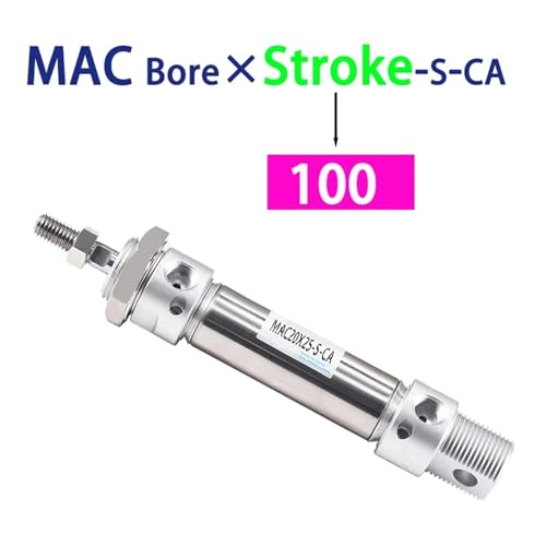 Mini vérin pneumatique en acier inoxydable MAC25 course 100mm - 3