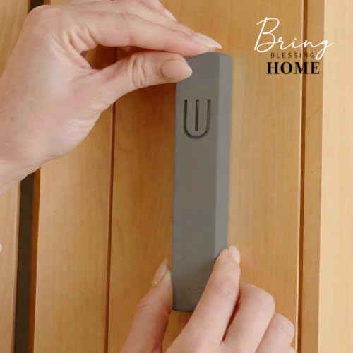 Image of SURI Mezuzah for Door with Scroll - 7 Inch Modern Mezuzah Case with Non Kosher Scroll Included, Fits up to 6 inch Scroll, Easy Adhesive Installation, Gift Box Included