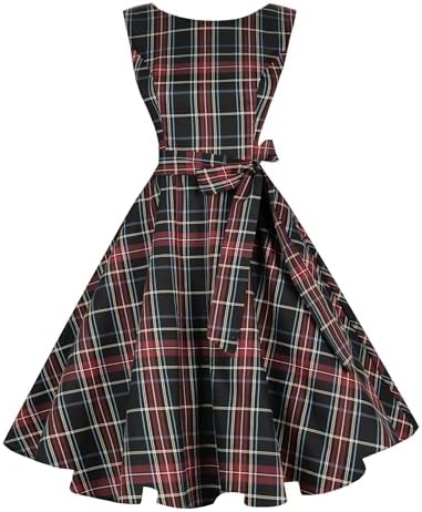 Hanpceirs Women's Boatneck Sleeveless Swing Vintage 1950s Cocktai...