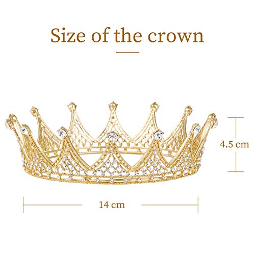 Coucoland Trouwbruid tiara prinses kristal diadeem vintage koningin kroon verjaardagskroon dames feest carnaval kostuum… - Image 3