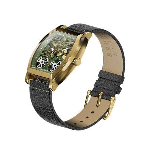Image of BRUNO MILANO Creative Skeleton Watch with Spinning Wheels and Star Design for Men and Boys