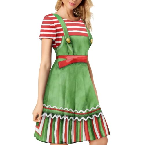 Image of AFPANQZ Womens Casual Summer Lightweight Vintage Dress Short Sleeve Midi Dress Knee-Long Luxury Formal Dress