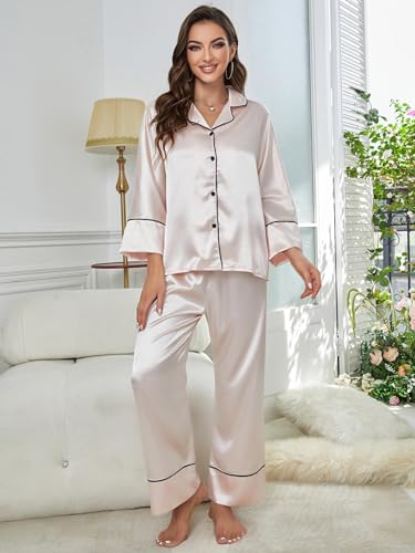 Ensemble de pyjama pour femmes vêtement de nuit simple pejamas manches longues - 4