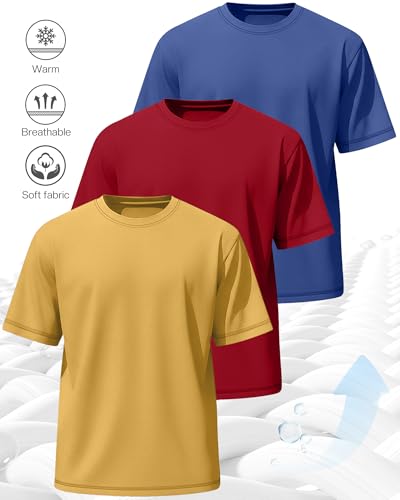 Image of Neer 3 Pack Big and Tall T-Shirts for Men L-7xl Tops | Large Casual Stretch Workout Tees, Short Sleeve Crewneck Oversized Shirts, Classic Summer Outfits, Comfy Basic Loose Clothes