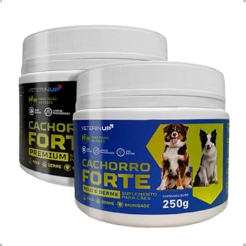 Kit Suplemento Cachorro Forte Premium + Pelo e Derme - Suplemento Alimentar para Cães