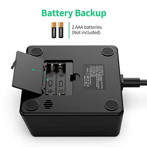 Digital Alarm Clock With 3 Usb Charger, Superdanny Desk Charging Station 2 Ac Outlets, 6.5Ft Cord, Power Strip Surge Protector 1700J, Lcd Display, Easy Alarm Setting For Bedroom Dorm Room Hotel, Black #TOP5