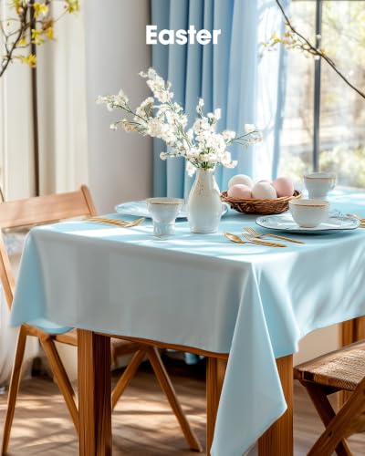 Image of Pureegg Plastic Table Cloth Disposable 54x108 Inch 10 Pack, Baby Blue