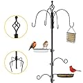 Urban Deco Bird Feeders Hanging Station Metal Bird Feeder Pole With Multi Hooks Bird Feeding Station With Feeders, Bird Bath Tray, Bird Seed Feeder With Suet Cage Hanging Bird Feeder Stand For Garden