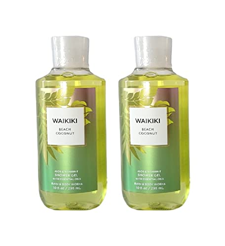 Bath & Body Works Shower Gel, Waikiki Beach Coconut, 10 Oz 2 Pack