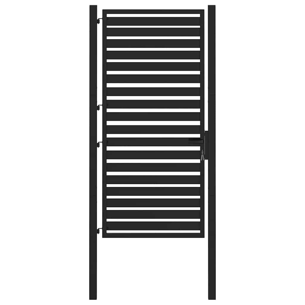 vidaXL Cancello da Giardino con Serratura Nero 100x180 cm in Alluminio, cancello del Giardino del Metallo, cancello del Giardino Anteriore, cancello di Sicurezza