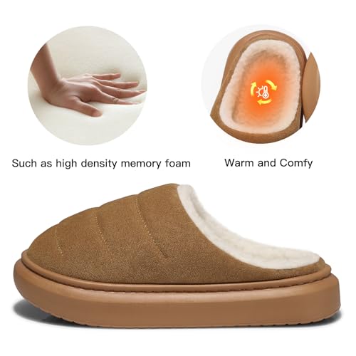 SHIBEVER Fuzzy Slippers Women Indoor: Memory Foam Warm House Shoes - Slip On Closed Toe Comfy Bedroom Slippers Women2