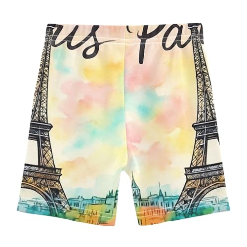 Paris Eiffel Tower Pastel Toddler Biker Shorts Girls 4t Shorts for Under Skirts Cotton Summer Outfits2