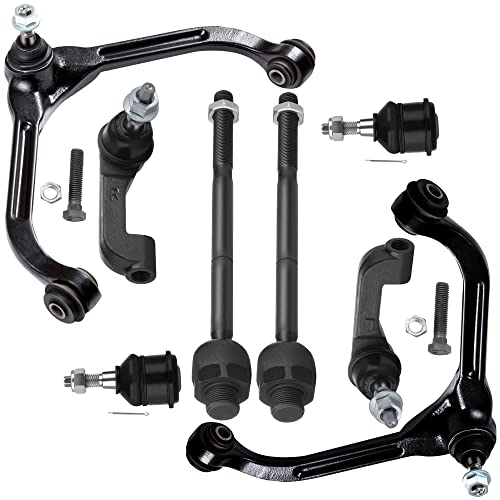 SCITOO - 8pc Set Suspension Kit Front Upper Control Arm with Ball Joint Fit 2002-2005 For Jeep Liberty 2.4L 2.8L 3.7L Lower Ball Joint Inner Outer Tie Rods Kit