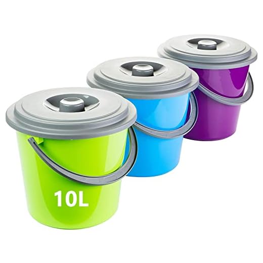 10 Liter Eimer mit Deckel im 3er Set