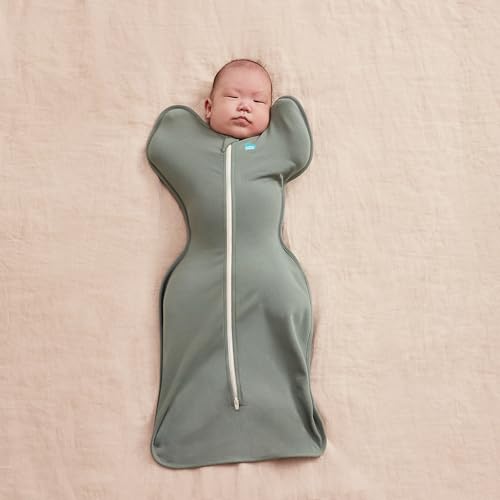 Image of Love to Dream Swaddle UP, Baby Sleep Sack Self-Soothing Swaddles for Newborns, Improves Sleep Secure Fit Helps Calm Startle Reflex, Newborn Essentials for Baby, 1.0 TOG Small 4.4 lbs Tiny, Deep Olive