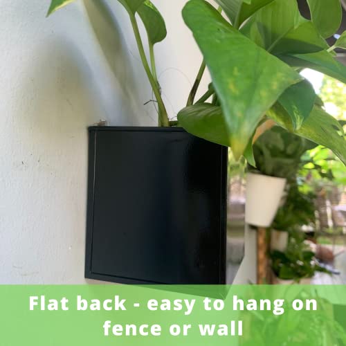 Lalagreen Wall Planter - 6 Pack, 4 Inch Square Metal Wall Planter For Indoor Plants, Small Black Wall Mounted Flower Pots Outdoor Garden Decoration, Balcony Planters Railings Hanging Outdoor #TOP6