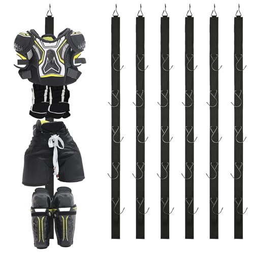 JYSILIYH 6pcs Hockey Hanger Portable Hanging Dryig Rack Hockey Gifts for Home and Outdoor Using in Ice Hockey Skating Football Camping Fishing 5 Hooks
