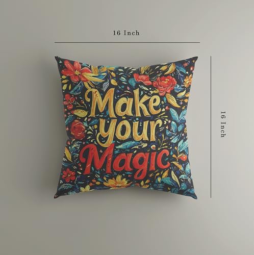 Image of SCPmarts Printed Cushion Cover Home Decorative Pillow for Sofa Soft Solid Square Throw Pillow Cushion Covers Satin Cushion Covers Set of 5 Size 16 x 16 Inch (Design 40)