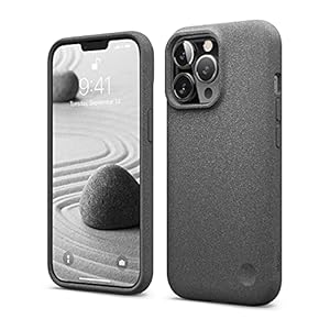 elago Pebble Hoesje Compatible with iPhone 13 Pro Case (6.1″), Special Pebble Coated Surface, Premium TPU, Ergonomic Rounded Shape Design, Enhanced Camera Protection, Shockproof (Dark Grey)