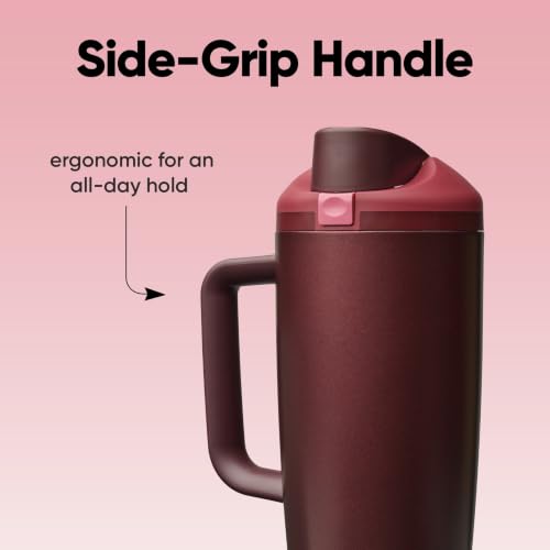 Image of Owala FreeSip Tumbler Stainless Steel Water Bottle 30 oz Black Cherry