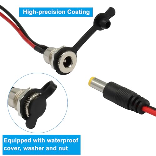 6 sets conector hembra panel 5.5x2.1mm Zorfeter miniatura 4
