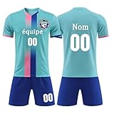 5. [Cadeau idéal pour les amateurs de football] : Parfait pour le football, volleyball ou salle de sport. Design unisexe adapté aux hommes et femmes. Tailles multiples pour adultes et enfants ! Surprenez avec un maillot personnalisé pour anniversaires, fêtes, ou comme souvenir d'équipe.