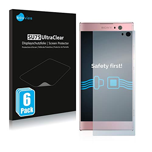 savvies Protector Pantalla Compatible con Sony Xperia XA2 / XA2 Dual (6 Unidades) Pelicula Ultra Transparente