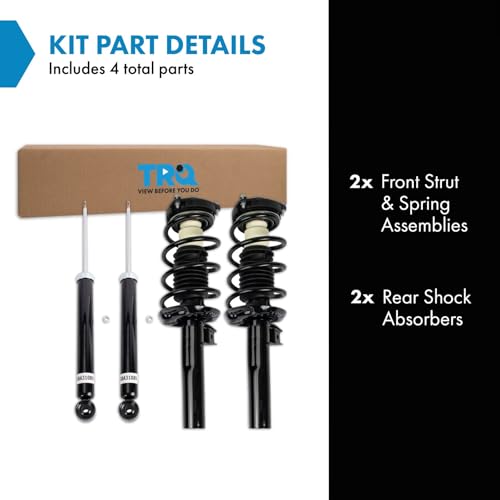 Image of TRQ Front and Rear Complete Strut Assembly & Shock Absorber Kit Complete Strut & Coil Spring Assembly Compatible with 2009-2017 Volkswagen Tiguan 2017-2018 Tiguan Limited