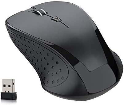 2.4G Wireless Mouse, Vomercy Portable Mobile Mice with USB Nano Receiver, 3 Adjustable DPI Levels, Cordless Mouse for Notebook, PC, Laptop, Computer, MacBook – Black