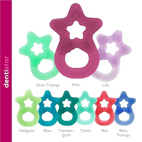 dentistar Beißring 2er-Set – Teether für Babys & Kleinkinder ab 3 Monate – Baby Beißring mit Griff aus weichem Material zur Zahnungshilfe &… – Ansicht 4