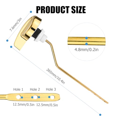 Image of Compatible with TOTO Toilet Handle Replacement Parts Kit, Universal THU068#CP Trip Lvr for St743S Side Mount Toilet Flush Tank Lever Handle for TOTO Kohler Toilet Tank, 1-Pack Shiny Gold